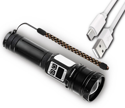 ApexBeam Strong Focus Torch for Professional Use Torch(Black, 17.5 cm, Rechargeable)