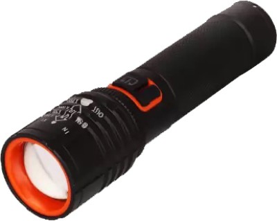 Care 4 USB Rechargeable Long Range Torch Light For Emergency Torch(Black, 14 cm, Rechargeable)