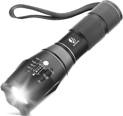 CICASTO Portable Battery Bright Flashlight Outdoor Camping Lights 5 hrs Torch Emergency Light(Black)