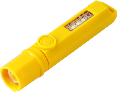 MZ M253 (RECHARGEABLE LED TORCH) 10W Laser LED + 3 SMD 500 mAh Battery Torch(Yellow, 10.5 cm, Rechargeable)