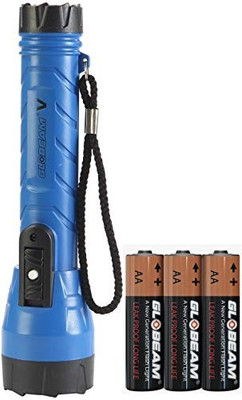 GLOBEAM Vision LED Torch + 0.75 WATT LED Torchlight with Highly Focused Beam Distance Reflector for Bright Light Torch(Blue, 5.8 cm)