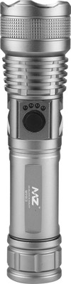 MZ M983 (ZOOMABLE LED METAL TORCH)5 Modes Flashlight, Super Bright 100W Light Torch(Silver, 16.5 cm, Rechargeable)