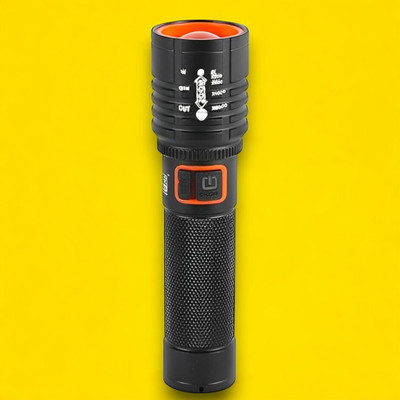 Stybits X481 (ZOOMABLE LED Metal Torch) 4 Modes Flashlight, Super Bright Torch(Multicolor, 11 cm, Rechargeable)