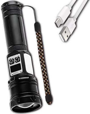 ApexBeam Torch with High Power and Long Runtime Torch(Black, 17.5 cm, Rechargeable)