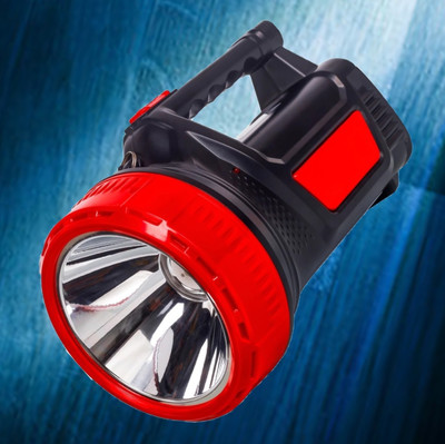 MHAX 2in1_Waterproof 1500 Meter Range Long Beam Table Lamp_Above 60W_Flashlight Torch(Black, Red, 10 cm, Rechargeable)