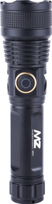 MZ M931 (ZOOMABLE METAL TORCH)5 Modes Flashlight, Super Bright LED Light Torch(Black, 14.7 cm, Rechargeable)