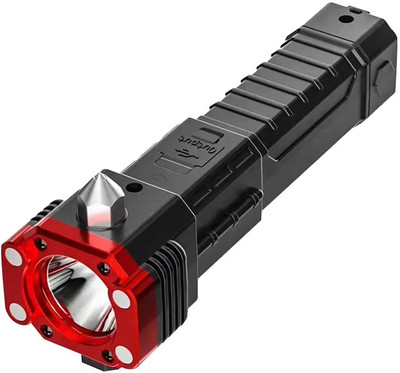RECTITUDE Multifunction Rechargeable Super Bright Flashlight Strong Magnetism Emergency Torch(Black, 10 cm, Rechargeable)
