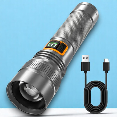 Stybits A232 (ZOOMABLE LED Metal Torch) 4 Modes Flashlight, Super Bright Torch(Multicolor, 11 cm, Rechargeable)