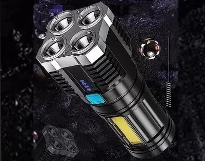 BSVR High quality Super Bright LED Flashlight 4 Lighting Torch High Lumens 21 Torch(Black, 6 cm, Rechargeable)