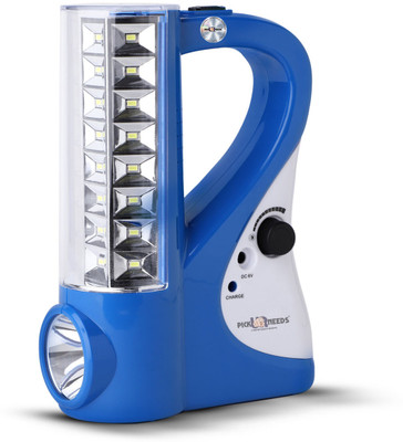 Daily Needs Shop Rechargeable 2 In1 Home LED Lantern Lamp Emergency Charging Light Torch(Blue, 24 cm, Rechargeable)