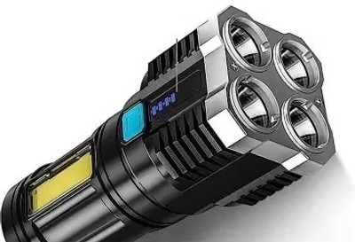 NKPR High quality Super Bright LED Flashlight 4 Lighting Torch High Lumens 119 12 hrs Torch Emergency Light(Black)