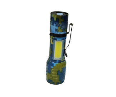 XPEDITION XPERTS 1 Pc USB FLASHLIGHT TORCH ZOOMABLE 3 MODES & SIDE COB TORCH (TC-5658) Torch(Blue, 10 cm, Rechargeable)