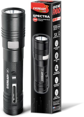 EVEREADY Digi Led DL34 Metallic Flashlight | Water Resistant Torch(Black, 13.3 cm, Rechargeable)