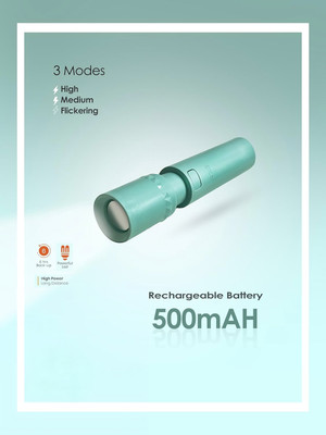 Dazzel Flex Rechargeable Pocket Torch with Type-C Charging 3 Light Modes Torch(Blue, 9.5 cm, Rechargeable)