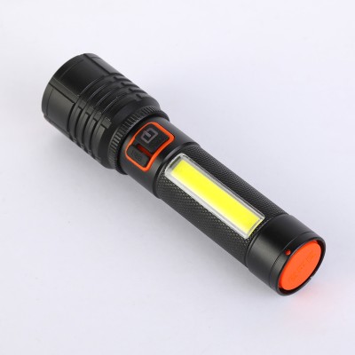 MIZUN 035C-ZOOMABLE LED METAL TORCH-5 Modes Flashlight Torch(Black, 13.5 cm, Rechargeable)
