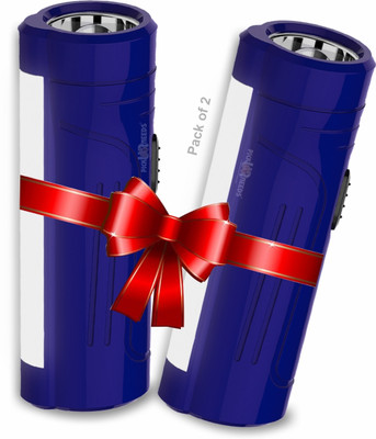 Pick Ur Needs Emergency Mini Pocket LED Light With 1200 mAh Lithium Battery Pack of 2 Torch(Blue, 10 cm, Rechargeable)