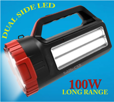 CXB 1 km long range beaming 100w rechargeable high brightness 2 mode led torch light Torch(Red, Black, 13 cm, Rechargeable)