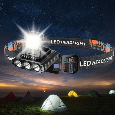 insignia decor 5 in 1 headlamp head torch waterproof cob head light for camping, repairing_L53 Torch(Black, 3 cm, Rechargeable)