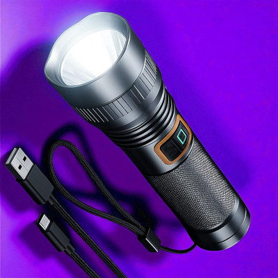 Stybits X448 Rechargeable Torch with USB Fast Charging & Power Indicator Torch(Multicolor, 11 cm, Rechargeable)