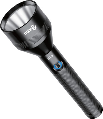 Mr.Light 2.8Kms Long Rechargeable 4000mAh Li-Ion Aluminium Flashlight|Cobra Series-GT6 Torch(Black, 26.5 cm, Rechargeable)