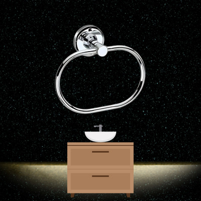 WEKTU 2OvalShapeRing52 Silver Towel Holder(Stainless Steel)