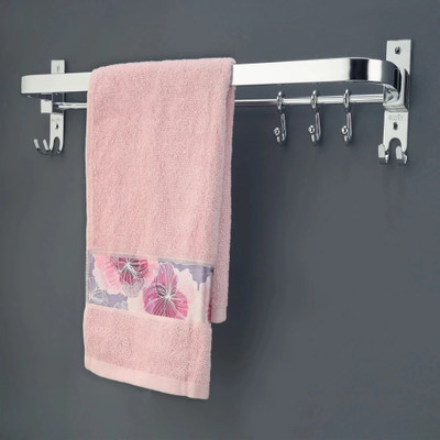 GLOXY by GLOXY Folding Rods/Napkins Holder Rod for Bathroom Chrome Coated Silver Towel Holder(Stainless Steel)