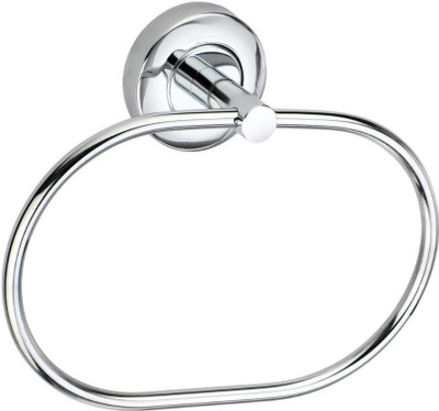 COSSIMO Oval Flange Stainless Steel Towel Ring Holder for Multi-Purpose - Set of 2 SILVER Towel Holder(Stainless Steel)