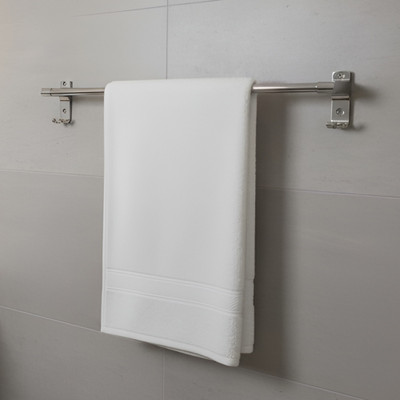 iBELL IBL 22-SH Anti-Rust Towel Rack for Bathroom, Wall Mount Towel Rod with 2 Hooks Silver Towel Holder(Stainless Steel)