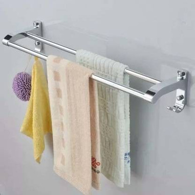 Flipkart SmartBuy 304 New design Aluminium Double Towel rod Silver for bathroom ( PACK OF 1 ) silver Towel Holder(Stainless Steel)