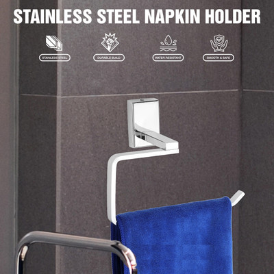 FORSQUARE HARDWARE PRODUCTS by Forsquare Hardware Products Stainless steel 304 Grade Napkin Ring/Towel Ring/Napkin Holder/Towel Hanger Silver Towel Holder(Stainless Steel)