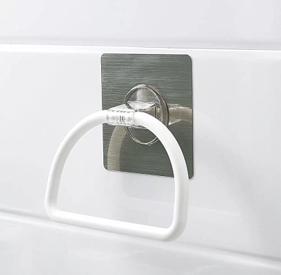 Shalvi Self-Adhesive Plastic Towel Holder Hanger White Towel Holder(Plastic)