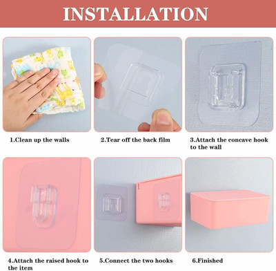 SJK (PACK OF 10) Male/Female Sticker Hooks for Bathroom/Kitchen/Multiuse 1.40 Hook 1(Pack of 1)