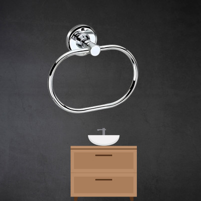 WEKTU 2OvalShapeRing07 Silver Towel Holder(Stainless Steel)