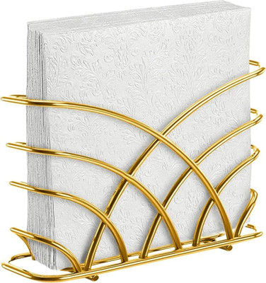 ELITE HOME DECOR 1 Compartments METAL TISSUE HOLDER(GOLDEN)