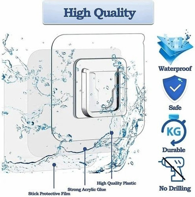 SJK (Pack of 10) Self-Adhesive Male Female Hook 790 Hook 10(Pack of 1)