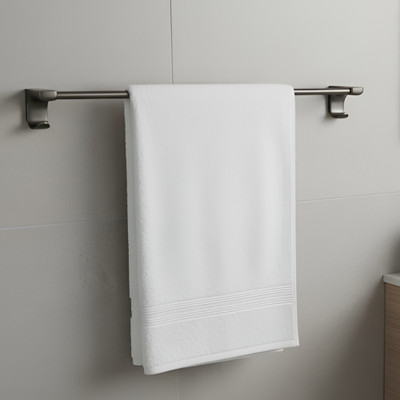 iBELL IBL 70-GH Anti-Rust Wall Mount Towel Rod with 2 Hooks for Bathing Loofah Dark Grey Towel Holder(Stainless Steel)