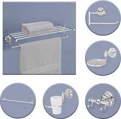 Impulse by Plantex Stainless Steel 304 Grade Towel Rack with Skyllo Bathroom Accessories Set-5pcs Silver Towel Holder(Stainless Steel)