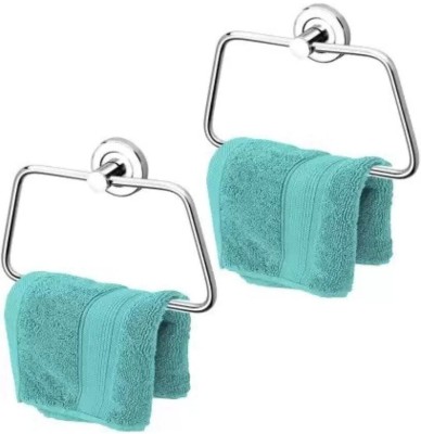 NTCD Towel Ring Trapezoid - Chrome Finish with Wall Bracket and Screws Pack of 2 Steel Towel Holder(Stainless Steel)