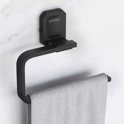 Plantex Stainless Steel 304 Grade Cute Napkin Ring/Towel Hanger/Bathroom Accessories Black Towel Holder(Stainless Steel)