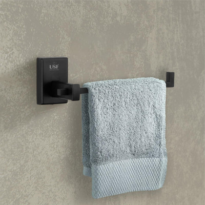U-S-F BATH ACCESSORIES Orizon Towel Ring/Towel Holder/Napkin Ring/Bathroom Accessories Pack of 1 Black Towel Holder(Stainless Steel)