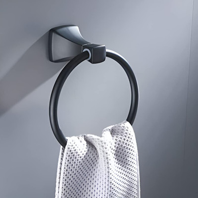 Plantex Space Aluminum Napkin Ring/Towel Ring/Napkin Holder/Towel Hanger/Bathroom Accessories Black Towel Holder(Aluminium)