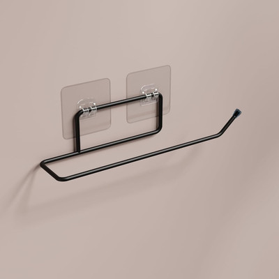 USF Stainless Steel Napkin Ring for Bathroom & Kitchen (Black, Pack of 1) Black Towel Holder(Stainless Steel)