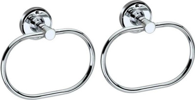 Strength by N/A STR-75 Towel/Napkin Ring for Bathroom/Wash Basin/(Chrome-Oval) - Pack of 2 SILVER Towel Holder(Stainless Steel)