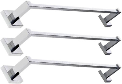 deeplax TOWEL ROD SQUARE SHAPE 24 INCHES (2FEET) SET OF 3 SILVER Towel Holder(White Metal, Stainless Steel)