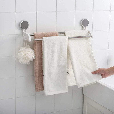 BARADI by BARADI Stainless Steel Wall Mounted Self Adhesive Magic Sticker Towel Napkin Holder WIGHT Towel Holder(ABS)