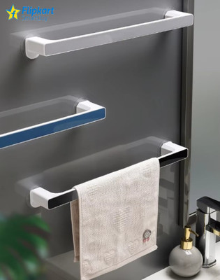 Flipkart SmartBuy Towel Holder Stainless Steel Self Adhesive Wall Mount Towel Bar(Set Of 1) Black Towel Holder(Plastic)