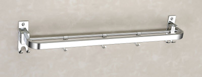 Flipkart SmartBuy Anti Rust 304 Grade Stainless Steel Folding Towel Rod with Hooks/ bar(pack of 1) silver Towel Holder(Stainless Steel)