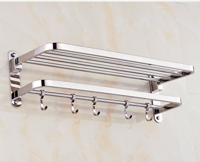 GRIVAN Stainless Steel Premium Towel rack Abs and Folding Towel Rack/Towel Hanger/Towel Stand/Holder/Bathroom Accessories Silver Towel Holder(Stainless Steel)