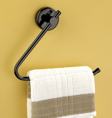 FORSQUARE HARDWARE PRODUCTS Black Towel-Napkin Ring/Towel Hanger for Washbasin,Kitchen,Bathroom..(pack of 1) black Towel Holder(Stainless Steel)