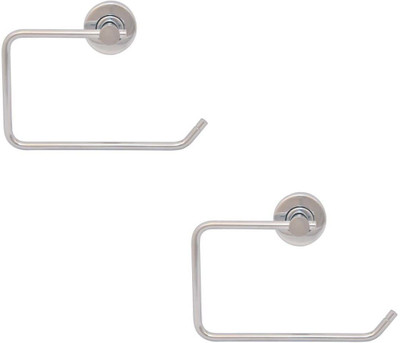 iSTAR New Look Napkin Ring/Towel Ring/Napkin Holder/Towel Hanger(Silver Chrome) - Pack of 2 Silver Towel Holder(Stainless Steel)